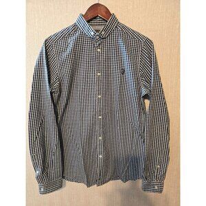 Ben Sherman Mens Black &‎ White Checkered Button-Up Shirt 100% Cotton Size S